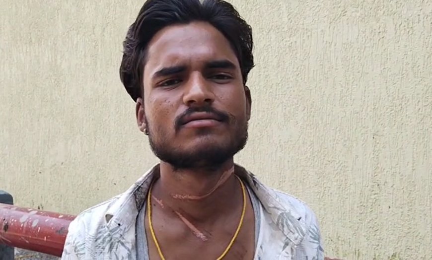 कचरा ट्रॉली की रस्सी बाइक सवार के गले में फंसी, बाल-बाल बची जान