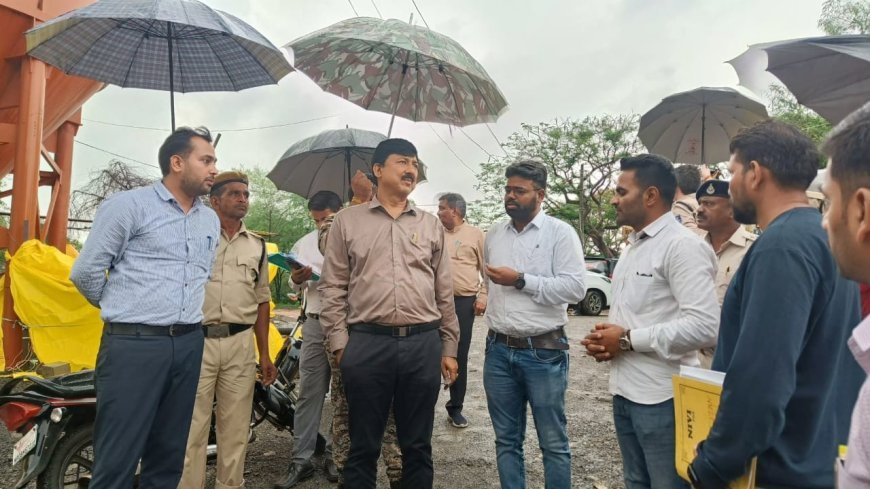 चांचौड़ा में निमार्णाधीन सांदीपनि विद्यालय का कलेक्टर ने किया निरीक्षण