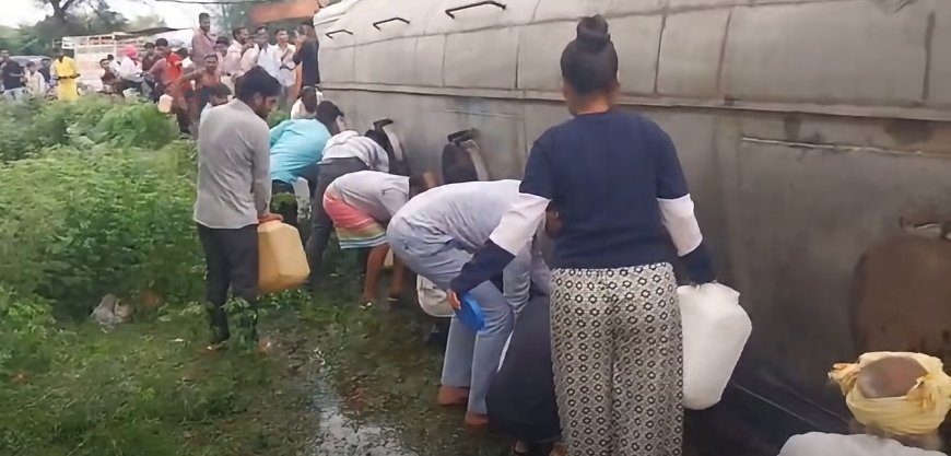 दिन में तेल की लूट, रात को डीजल चोरी