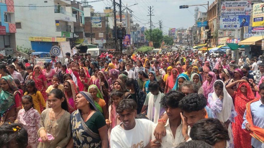 बाबा रामदेव जन्मोत्सव पर निकली भव्य शोभायात्रा