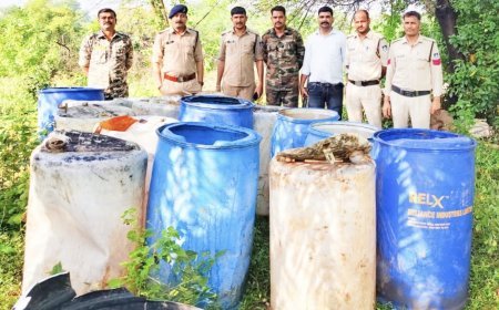 साकोन्या में दबिश देकर तीन हजार लीटर लहान नष्ट, 80 लीटर शराब जब्त